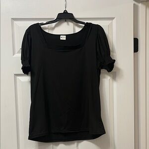 Elegant Black Blouse with Puff Sleeves